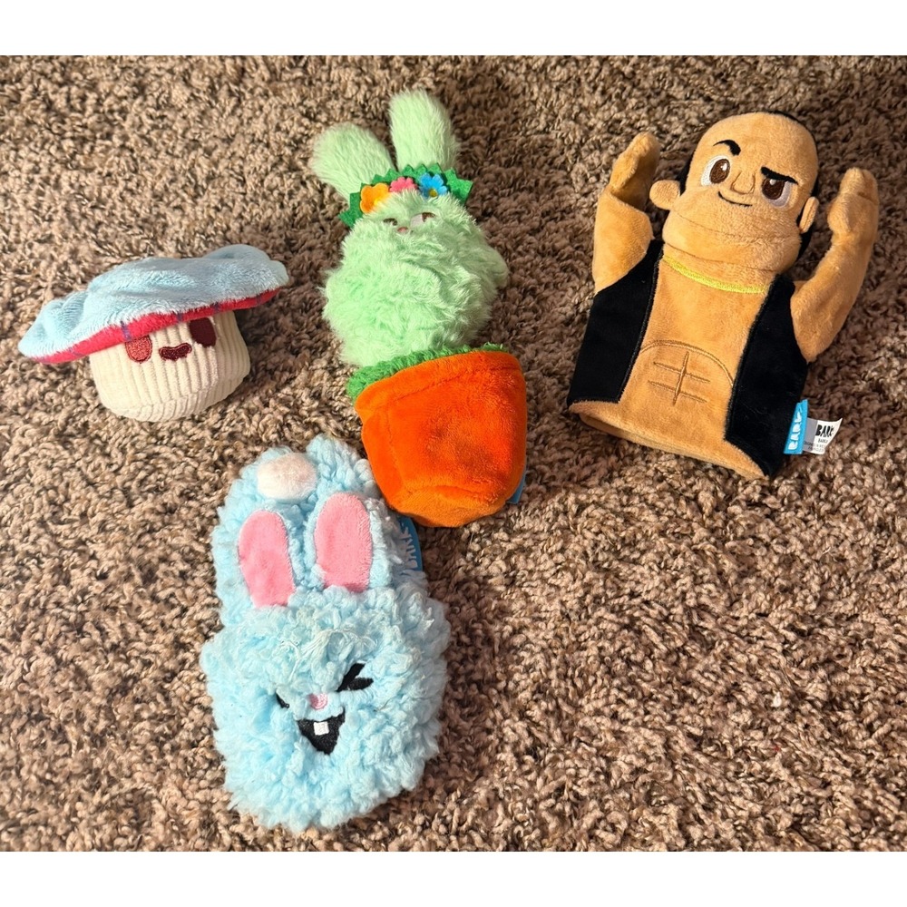 Bark-Plush Dog Toys Alice Magic Mushroom, Bunny ,Slipper (4) (4)